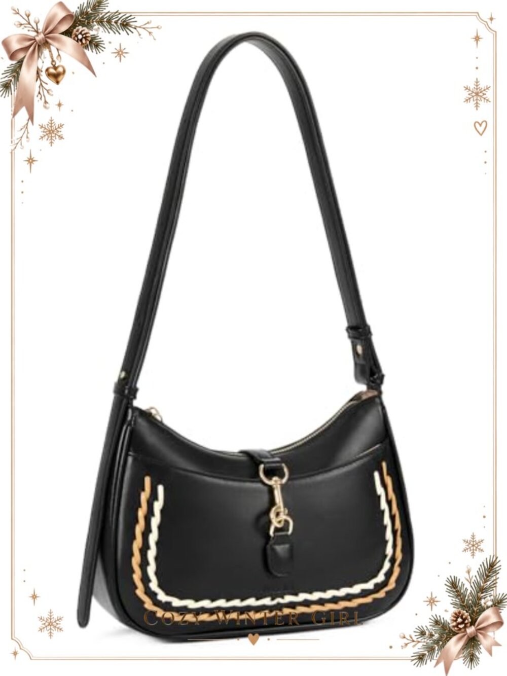 Crescent Crossbody Bag Puffer Quilted Lightweight Adjustable Strap Mini